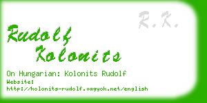 rudolf kolonits business card